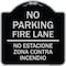 Signmission No Parking Fire Lane No Estacione Zona Contra Incendio Heavy-Gauge Alum, 18" x 18", BS-1818-23727 A-DES-BS-1818-23727 - alternate 1